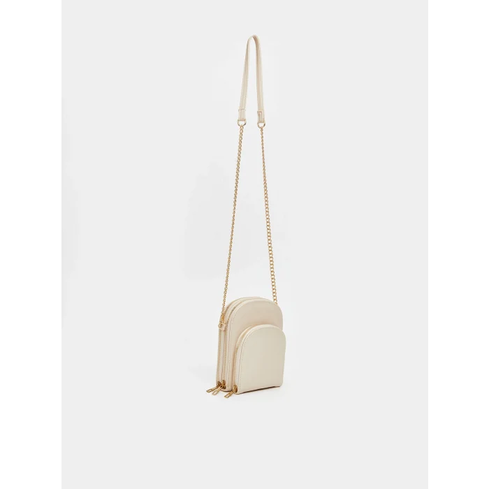 LCW ACCESSORIES Bej Deri Görünümlü Kadın Omuz Çantası