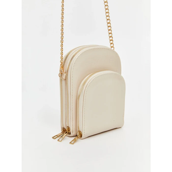 LCW ACCESSORIES Bej Deri Görünümlü Kadın Omuz Çantası