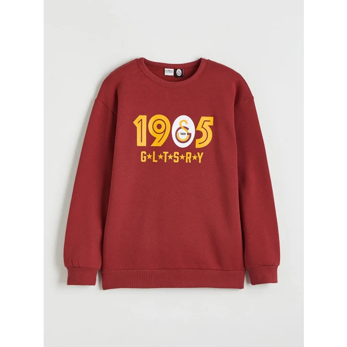 LCW Kids Kırmızı Galatasaray Baskılı Erkek Çocuk Kalın Sweatshirt