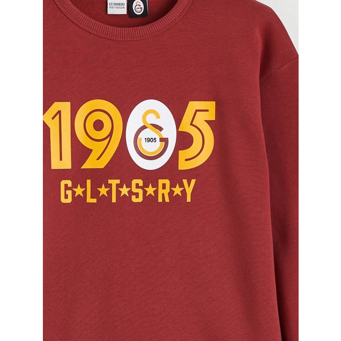 LCW Kids Kırmızı Galatasaray Baskılı Erkek Çocuk Kalın Sweatshirt