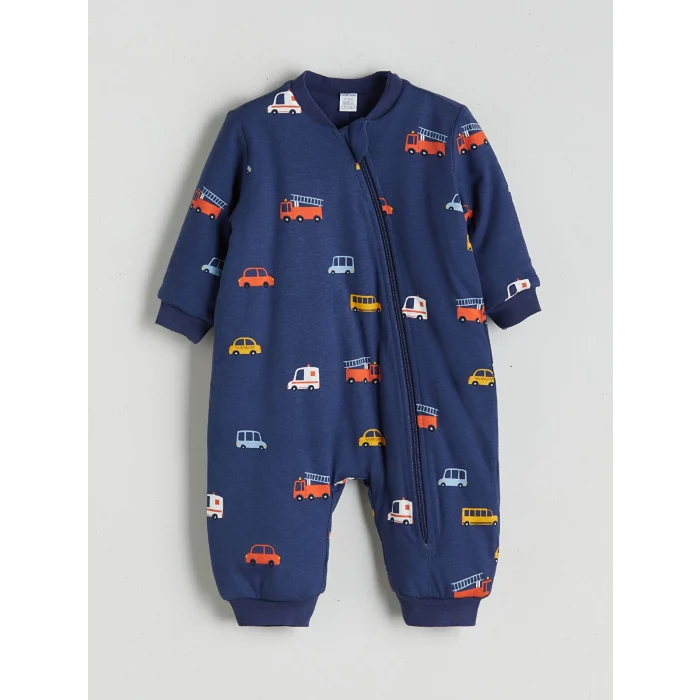 LCW baby Lacivert 2.5 Tog Bisiklet Yaka Uzun Kollu Erkek Bebek Uyku Tulumu