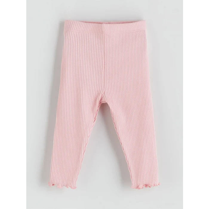 LCW baby Ekru Bebe Yaka Kız Bebek Sweatshirt ve Tayt