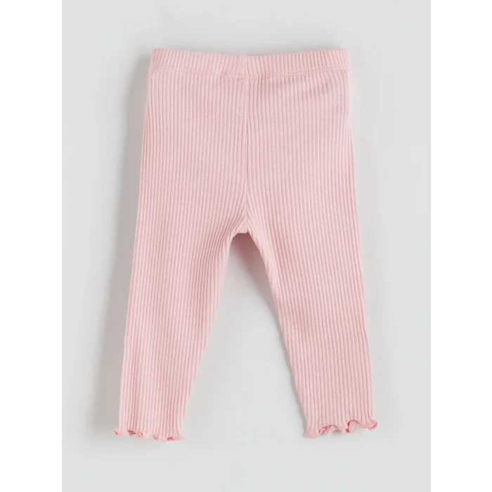 LCW baby Ekru Bebe Yaka Kız Bebek Sweatshirt ve Tayt