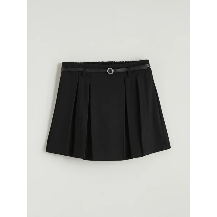 LCW Kids Siyah Pileli Kız Çocuk Şort Etek