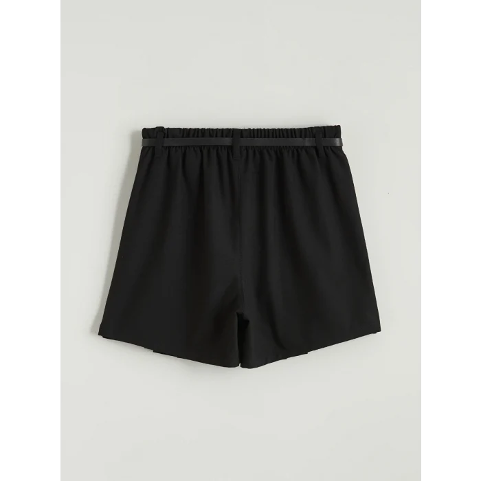 LCW Kids Siyah Pileli Kız Çocuk Şort Etek