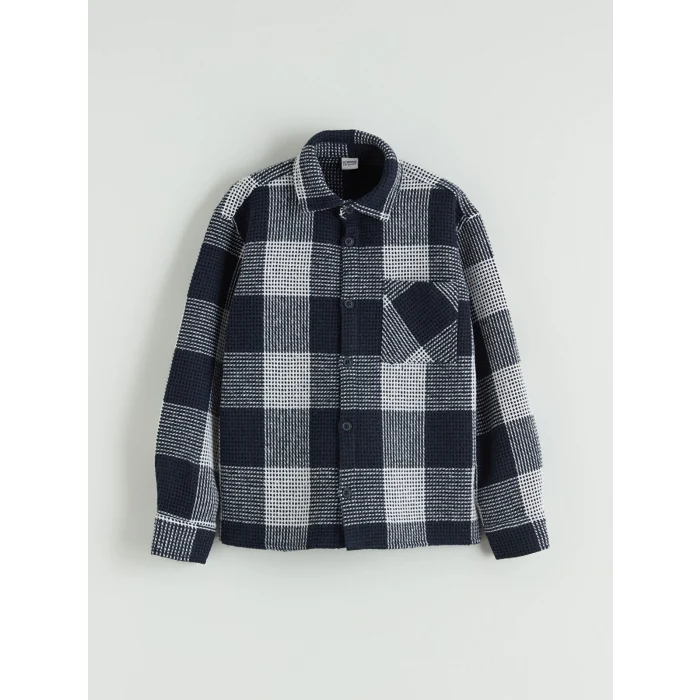 LCW Kids Lacivert Ekose Erkek Çocuk Oduncu Gömlek