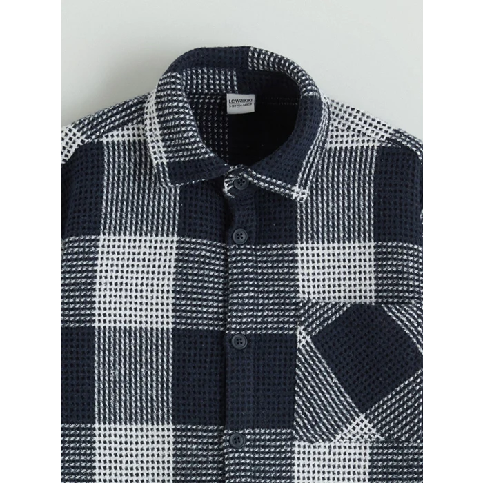 LCW Kids Lacivert Ekose Erkek Çocuk Oduncu Gömlek