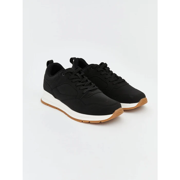 LCW STEPS Siyah Deri Görünümlü Erkek Spor Ayakkabı