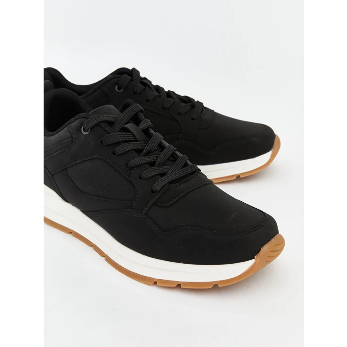 LCW STEPS Siyah Deri Görünümlü Erkek Spor Ayakkabı