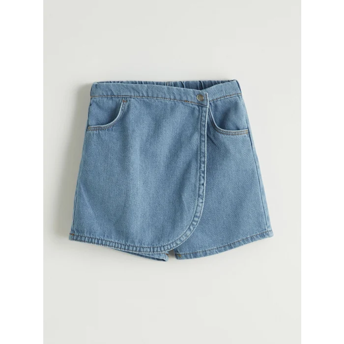 LCW Kids Mavi Kız Çocuk Jean Şort Etek