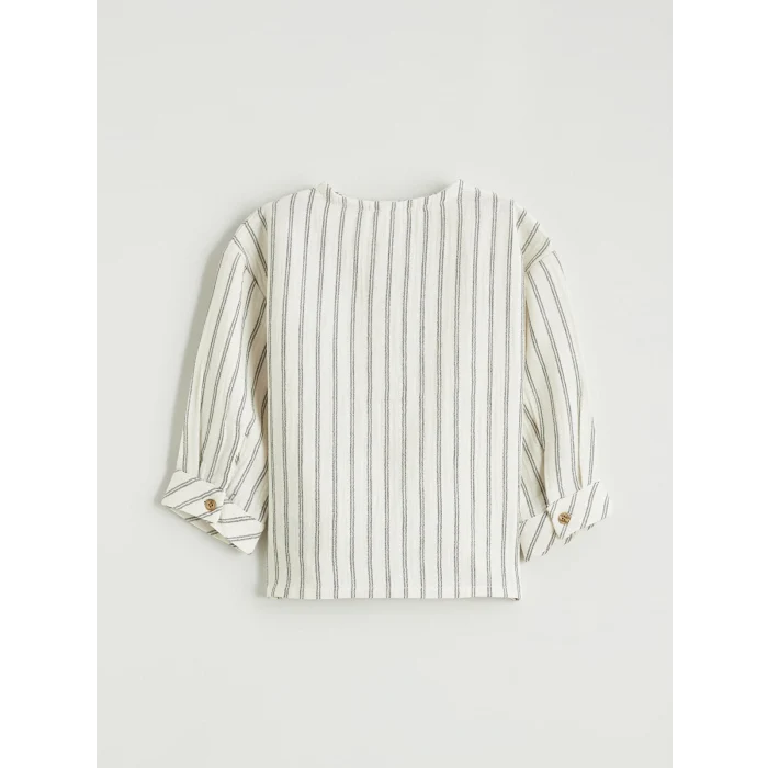 LCW baby Bej Çizgili Erkek Bebek Gömlek ve Pantolon