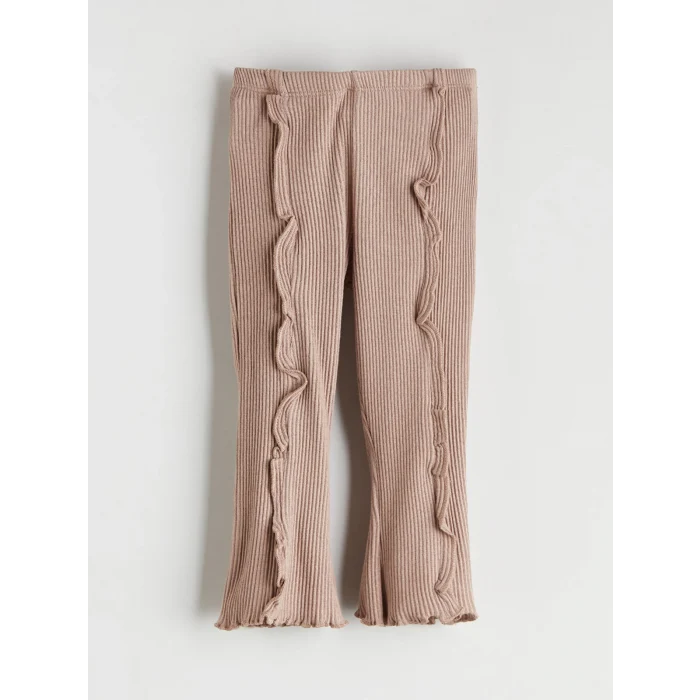 LCW baby Kahverengi Bisiklet Yaka Kız Bebek Sweatshirt ve Tayt