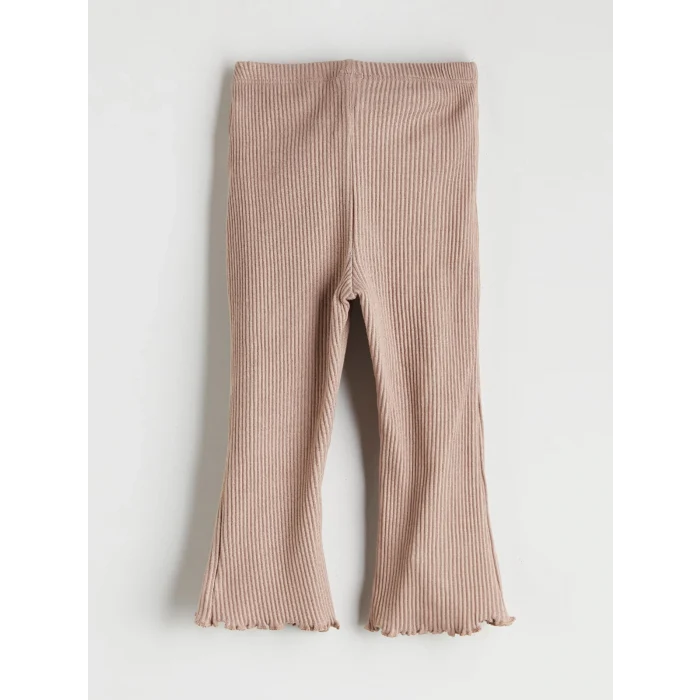 LCW baby Kahverengi Bisiklet Yaka Kız Bebek Sweatshirt ve Tayt