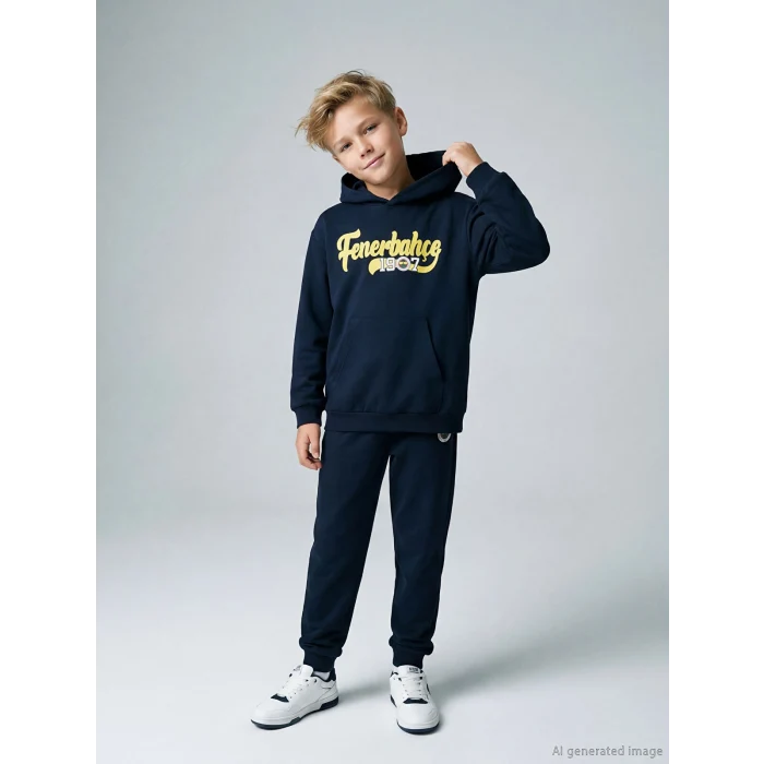 LCW Kids Lacivert Fenerbahçe Baskılı Erkek Çocuk Eşofman Takımı