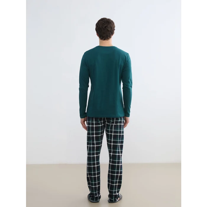 LC WAIKIKI Lacivert Standart Kalıp Ayı Teddy Baskılı Erkek Pijama Takım