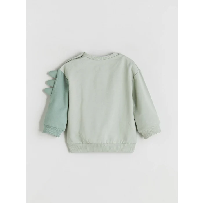 LCW baby Yeşil Dinozor Baskılı Erkek Bebek Eşofman Takımı