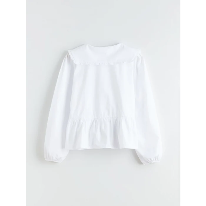 LCW Kids Beyaz Bebe Yaka Kız Çocuk Gömlek