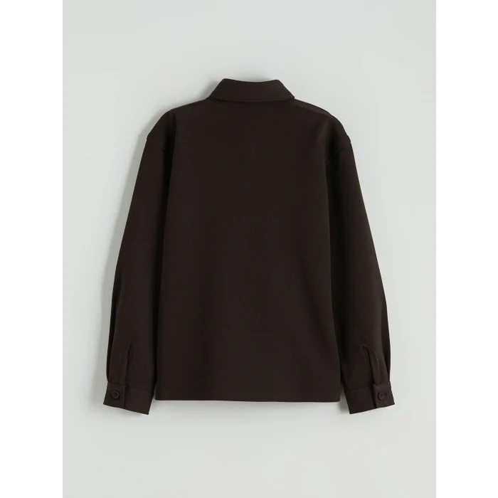 LCW Kids Kahverengi Basic Uzun Kollu Erkek Çocuk Gömlek