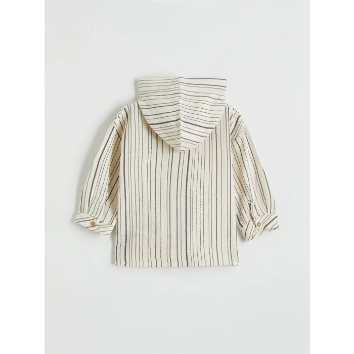 LCW baby Ekru Erkek Bebek Kapüşonlu Gömlek ve Pantolon