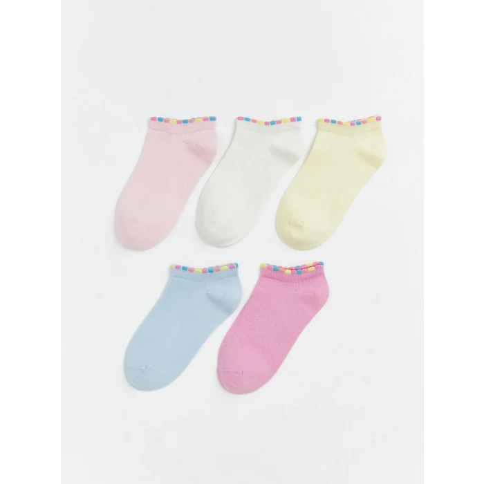 LCW Kids Pembe Kız Çocuk Patik Çorap 5li
