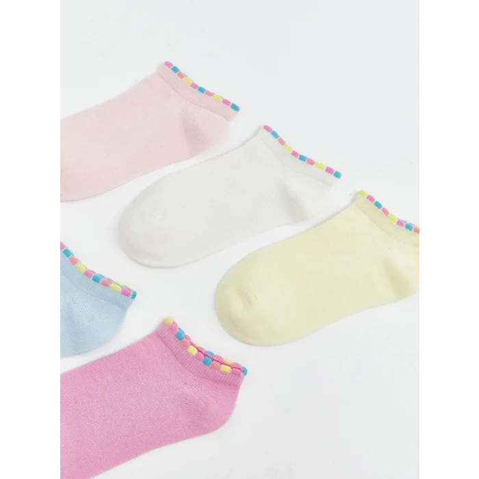 LCW Kids Pembe Kız Çocuk Patik Çorap 5li