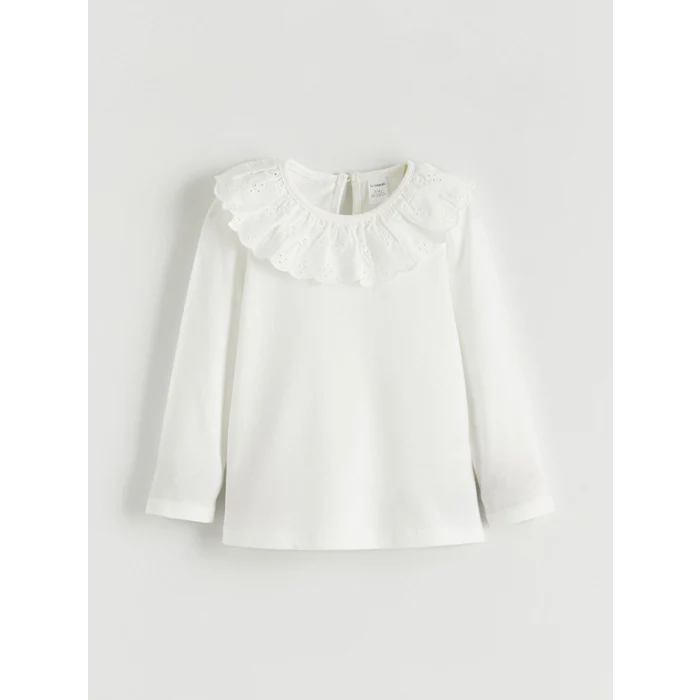 LCW Kids Ekru Bebe Yaka Kız Çocuk Bluz