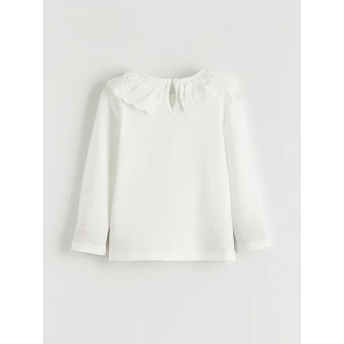 LCW Kids Ekru Bebe Yaka Kız Çocuk Bluz