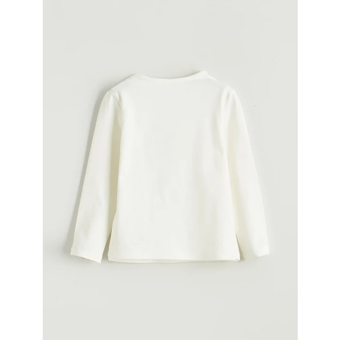 LCW baby Ekru Kalp Baskılı Kız Bebek Bluz ve Tayt