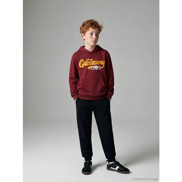 LCW Kids Kırmızı Galatasaray Baskılı Erkek Çocuk Eşofman Takımı
