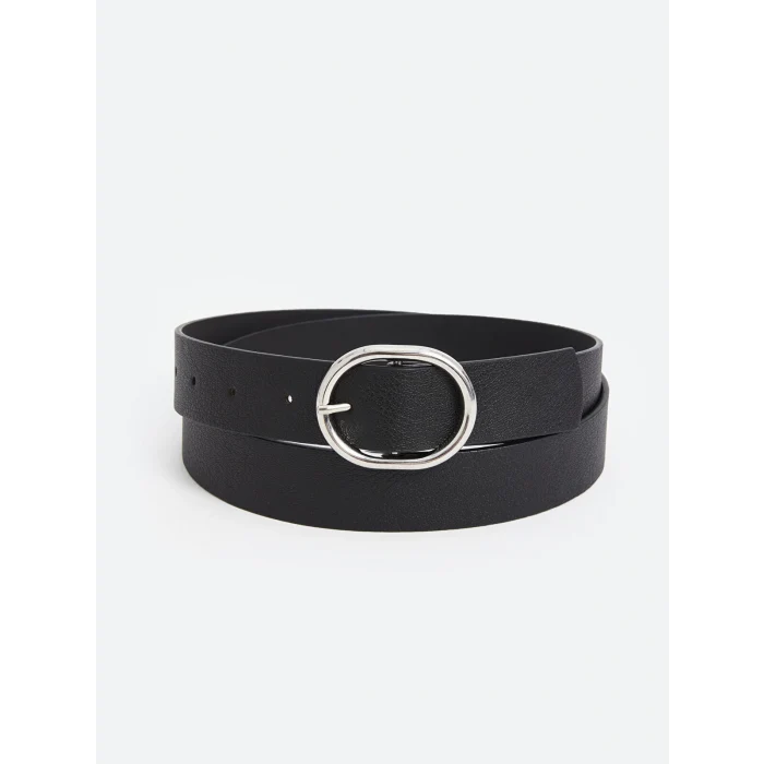 LCW ACCESSORIES Siyah Deri Görünümlü Kadın Kemer