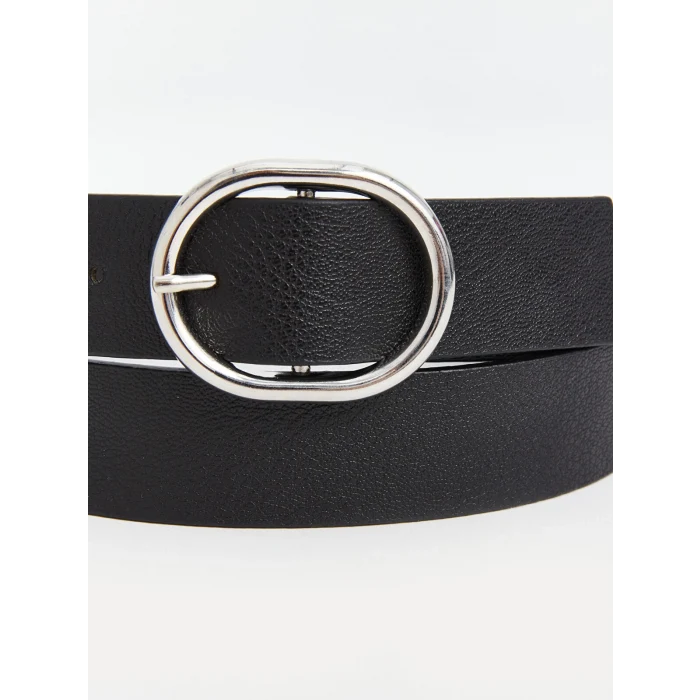 LCW ACCESSORIES Siyah Deri Görünümlü Kadın Kemer