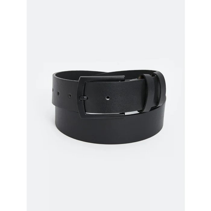 LCW ACCESSORIES Siyah Deri Görünümlü Erkek Kemer