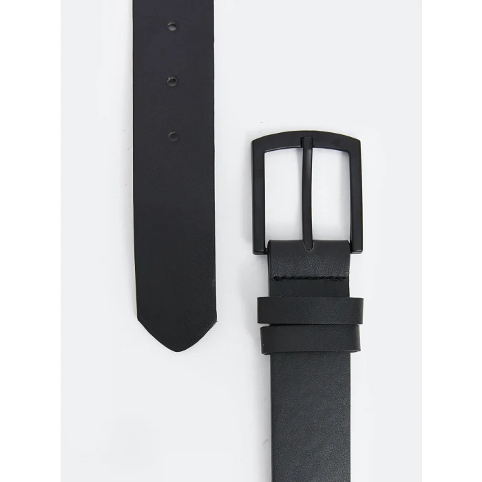 LCW ACCESSORIES Siyah Deri Görünümlü Erkek Kemer