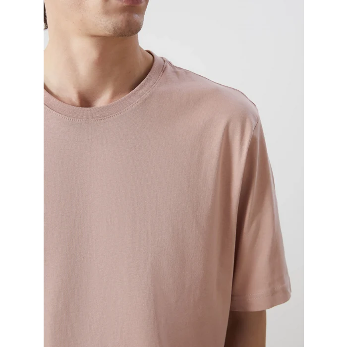 LCWAIKIKI Basic Pembe Bisiklet Yaka Penye Erkek Tişört