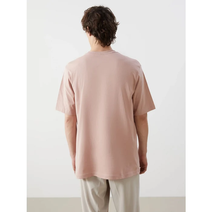 LCWAIKIKI Basic Pembe Bisiklet Yaka Penye Erkek Tişört