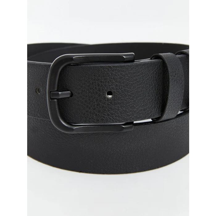 LCW ACCESSORIES Siyah Deri Görünümlü Erkek Kemer