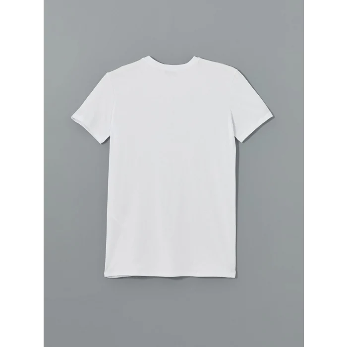 LCWAIKIKI Classic Beyaz V Yaka Kısa Kollu Penye Erkek Tişört