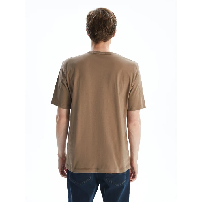 LCWAIKIKI Basic Kahverengi Bisiklet Yaka Penye Erkek Tişört