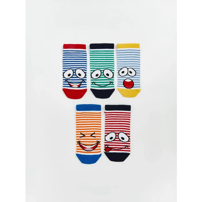LCW Kids Karışık Desenli Erkek Çocuk Patik Çorap 5li
