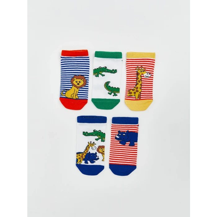 LCW Kids Karışık Desenli Erkek Çocuk Patik Çorap 5li