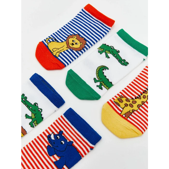 LCW Kids Karışık Desenli Erkek Çocuk Patik Çorap 5li