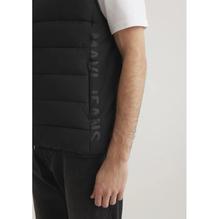 Mavi 0110554-900 Mavi Jeans Detaylı Kapüşonlu Siyah Şişme Yelek