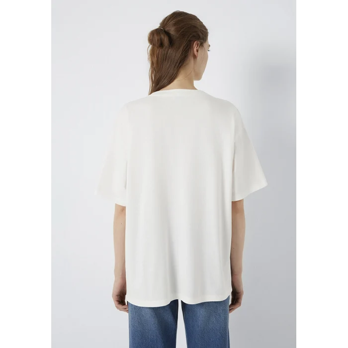 Mavi 1600843-81964 Mavi Logo Ekru Tişört