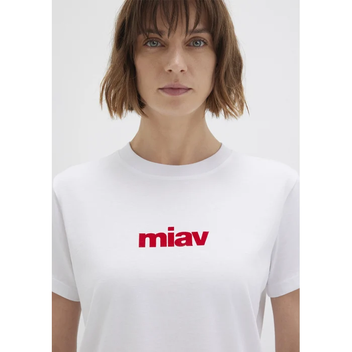 Mavi 1610622-86417 Kırmızı Miav Baskılı Beyaz Tişört