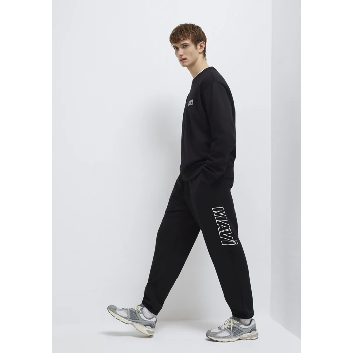 Mavi 0010208-900 Mavi Logo Baskılı Siyah Eşofman Altı