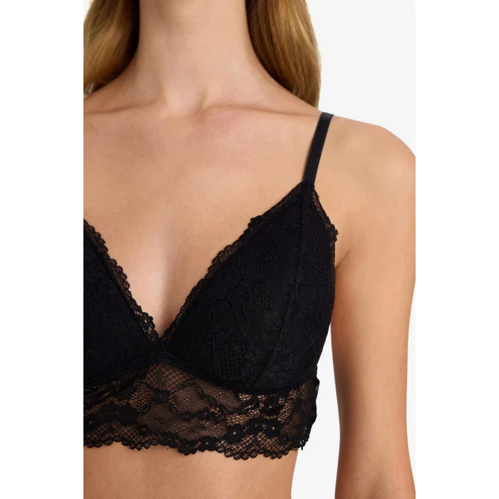Defacto D7843AXBK27 Siyah Dantelli Kaplı Pedli Bralet