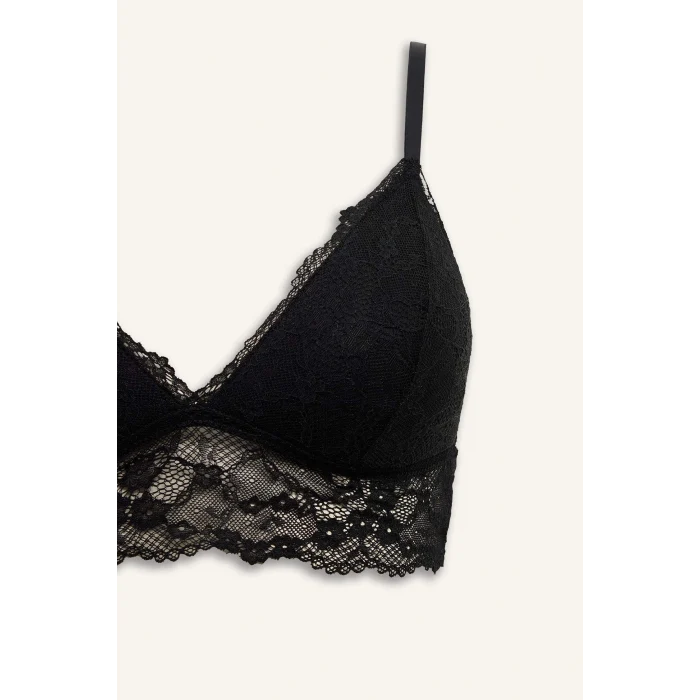 Defacto D7843AXBK27 Siyah Dantelli Kaplı Pedli Bralet