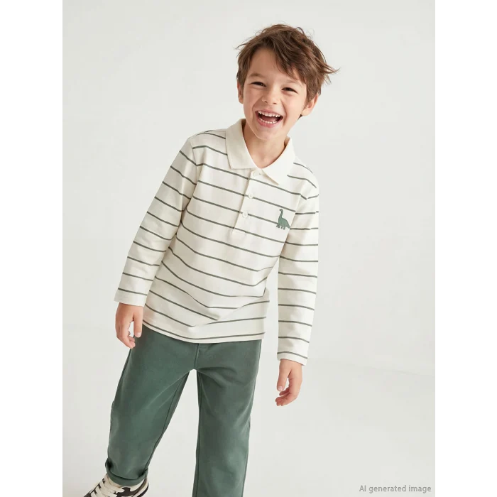 LCW Kids Ekru Polo Yaka Erkek Çocuk Tişört ve Pantolon