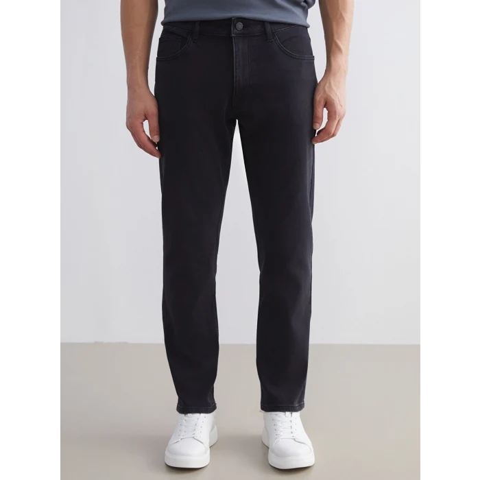 LCW Jeans Siyah 779 Regular Fit İçi Polarlı Kışlık Erkek Jean Pantolon