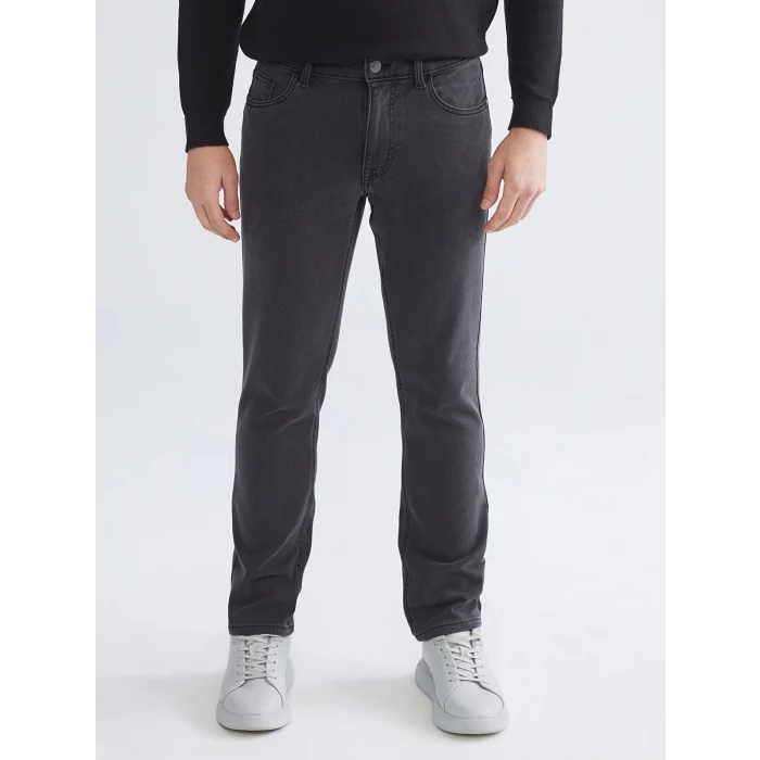 LCW Jeans Antrasit 779 Regular Fit İçi Polarlı Kışlık Erkek Jean Pantolon